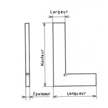 EQUERRE SIMPLE  100 X 70