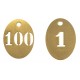 Lots de 100 Numéros de clés ovales en laiton de 1 à 100