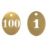 Lots de 100 Numéros de clés ovales en laiton de 1 à 100